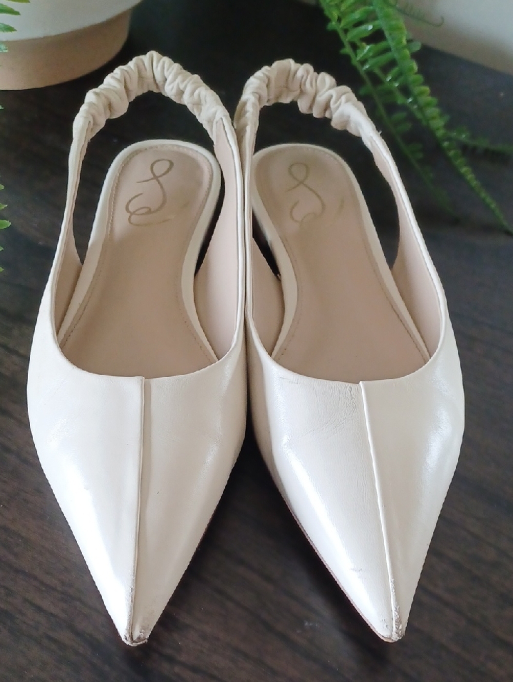 Sam Edelman Whitney Ivory Slingback Pointed Toe Flat ** Size 7.5 - Picture 3 of 12